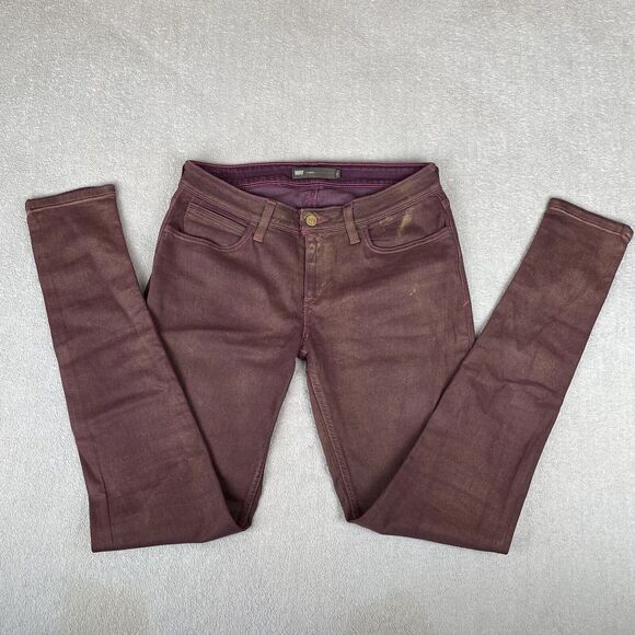 Levi's Legging Jeans Women’s 31 Purple Gold Glitter Mid-Rise Zip Closure - Picture 5 of 16